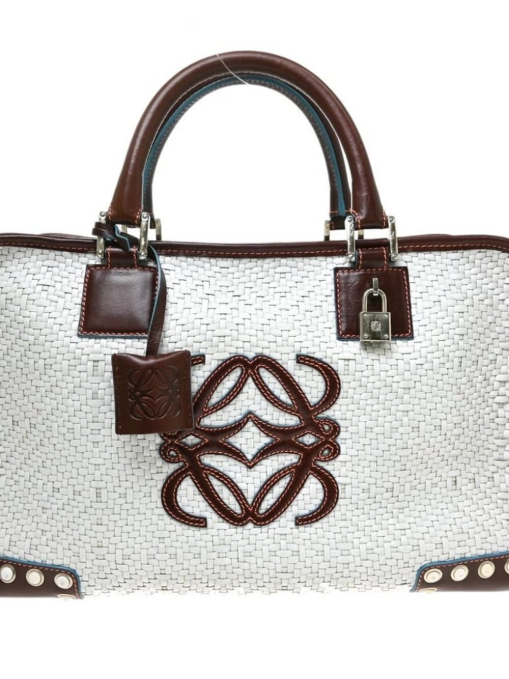 Loewe White Leather Amazona 36 Handbag